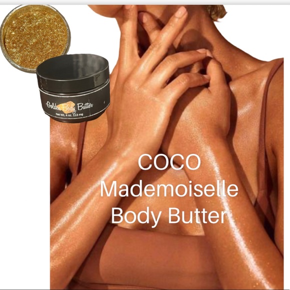 Whipped Body Butter With Gold Shimmering Flakes, Golden Shimmer, Summer Glow - Picture 1 of 14
